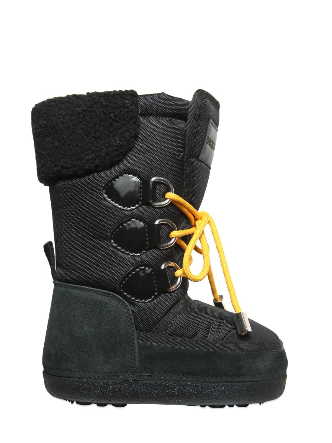 Dsquared2 Kids' Nylon & Suede Boots In Black
