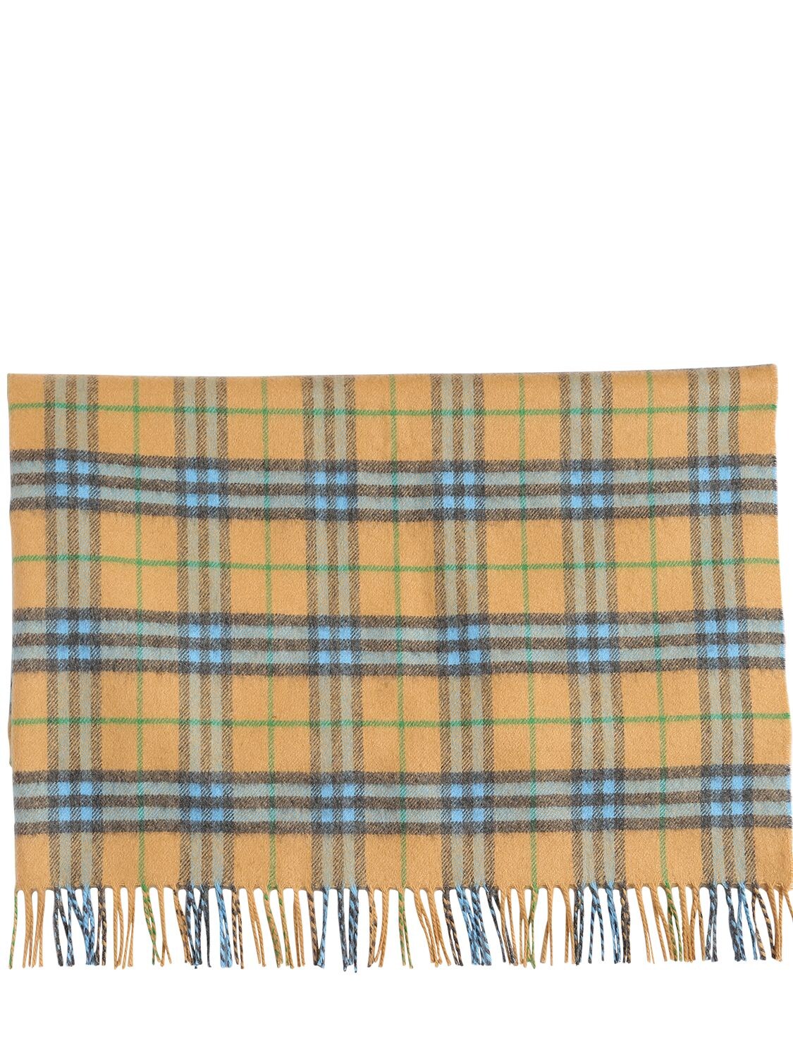 Burberry Kids' Check Cashmere Blanket In Beige,blue