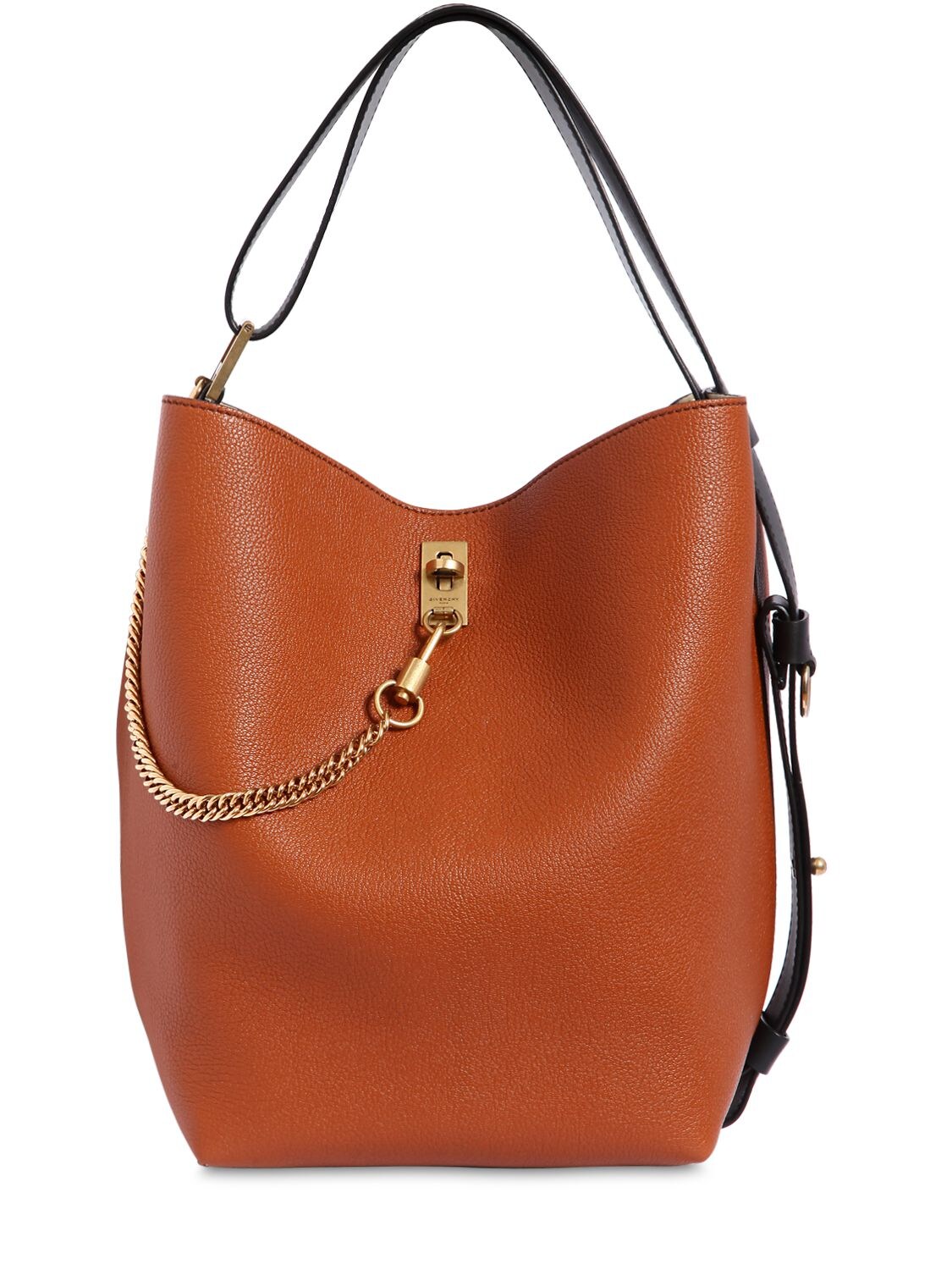 Givenchy Gv Grained Leather Bucket Bag In Brown