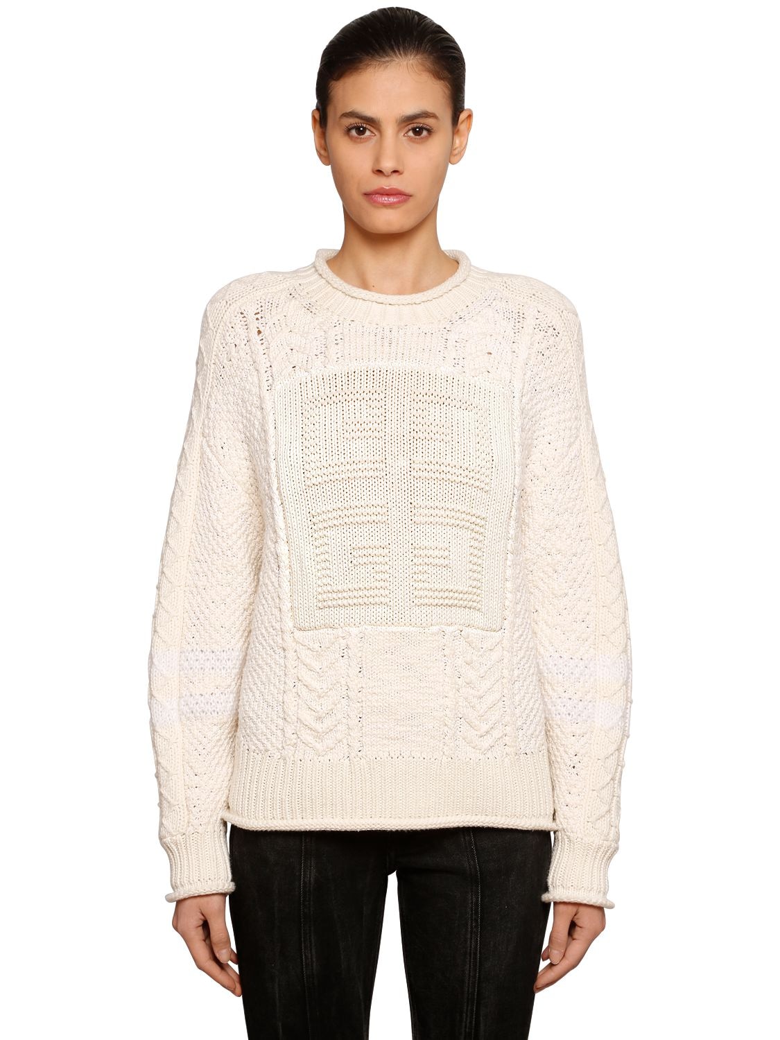 Givenchy Ivory Textured-knit Wool-blend Jumper In White