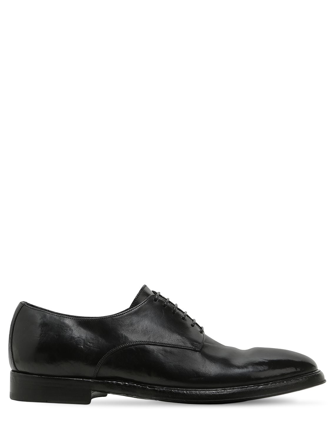 Alberto Fasciani Polished Leather Lace-up Derby Shoes In Black