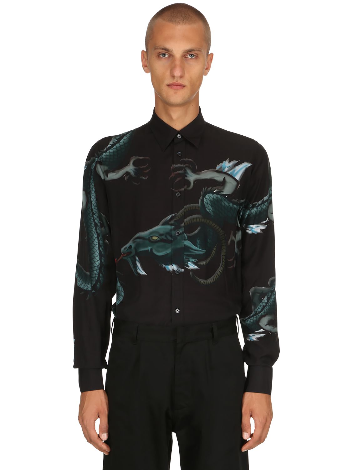 DRAGON PRINTED VISCOSE SHIRT