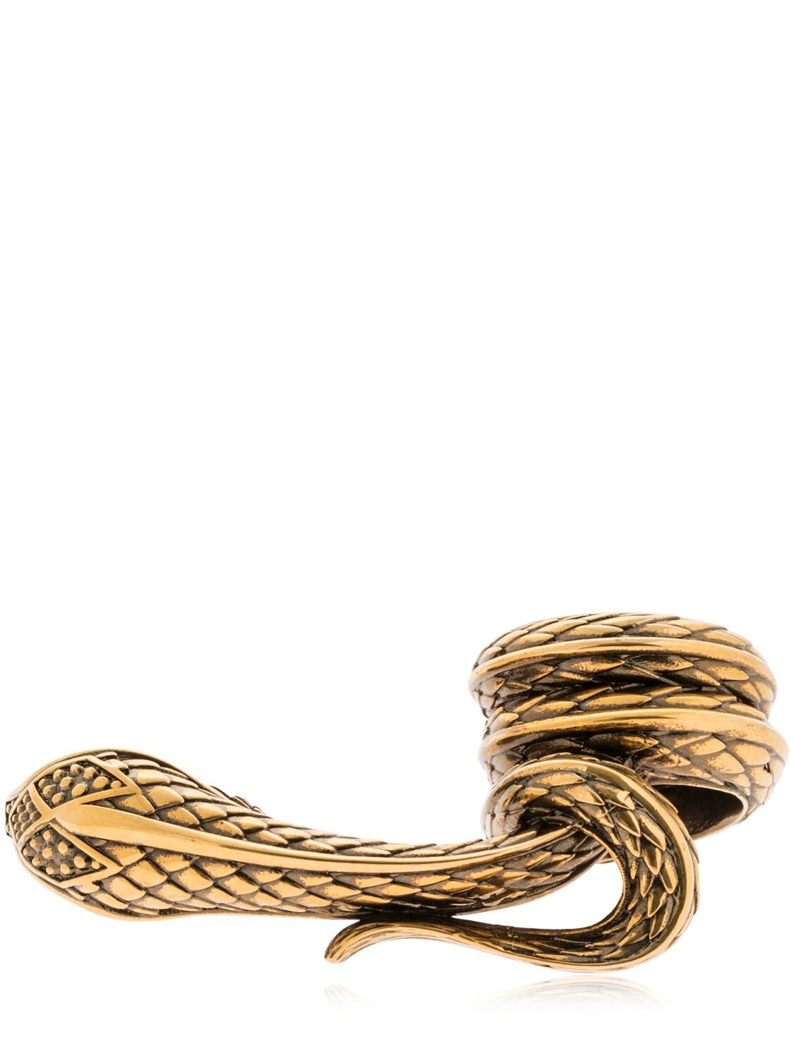 Roberto Cavalli Snake Double Finger Ring In Gold