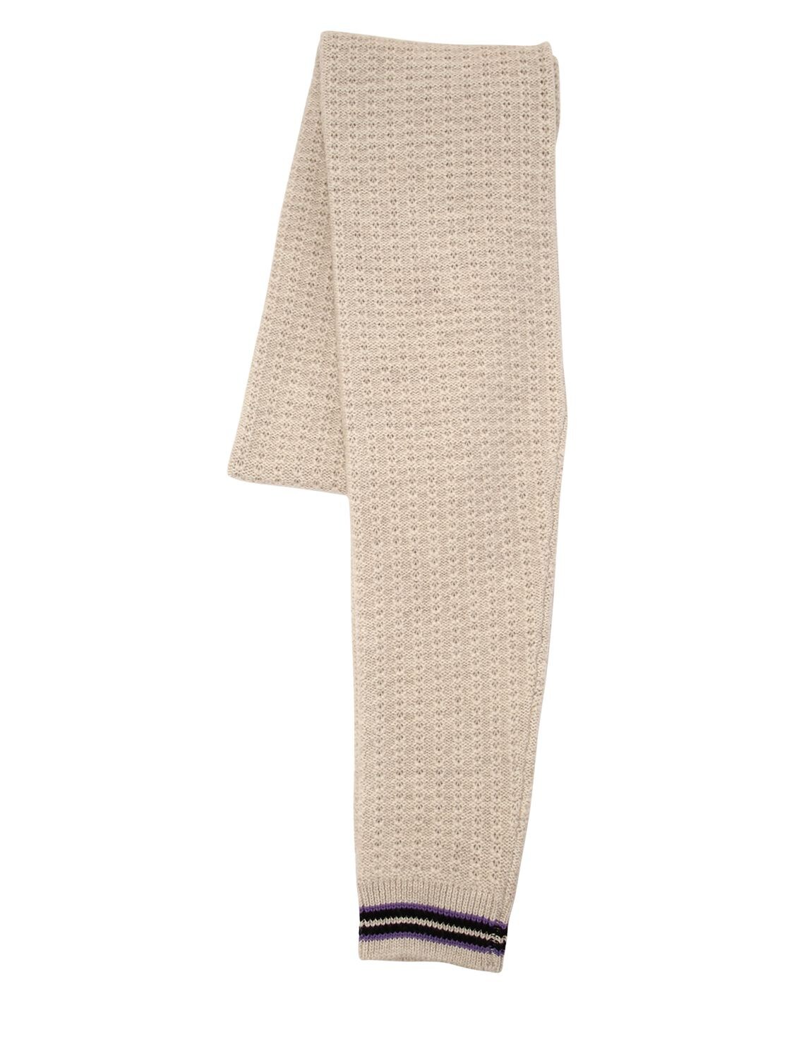 Lanvin Sleeve Effect Wool Blend Scarf In Off White