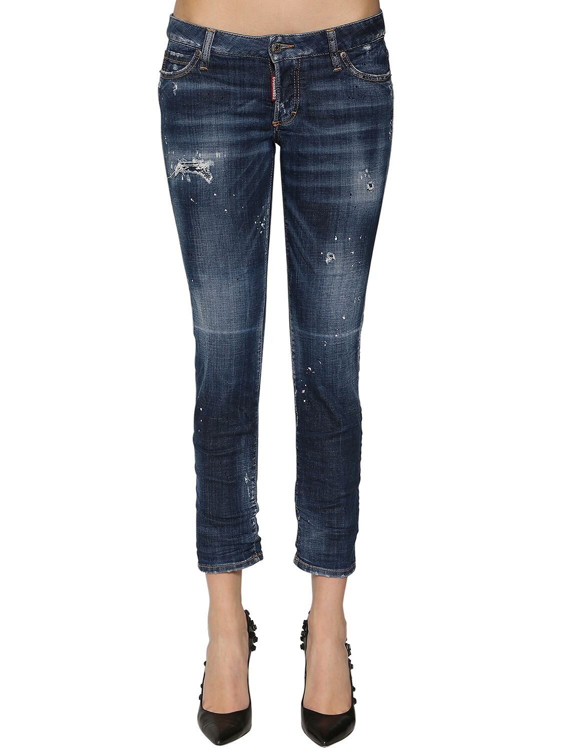 DSQUARED2 JENNIFER CROPPED DESTROYED SKINNY JEANS,68IAGF043-NDCW0