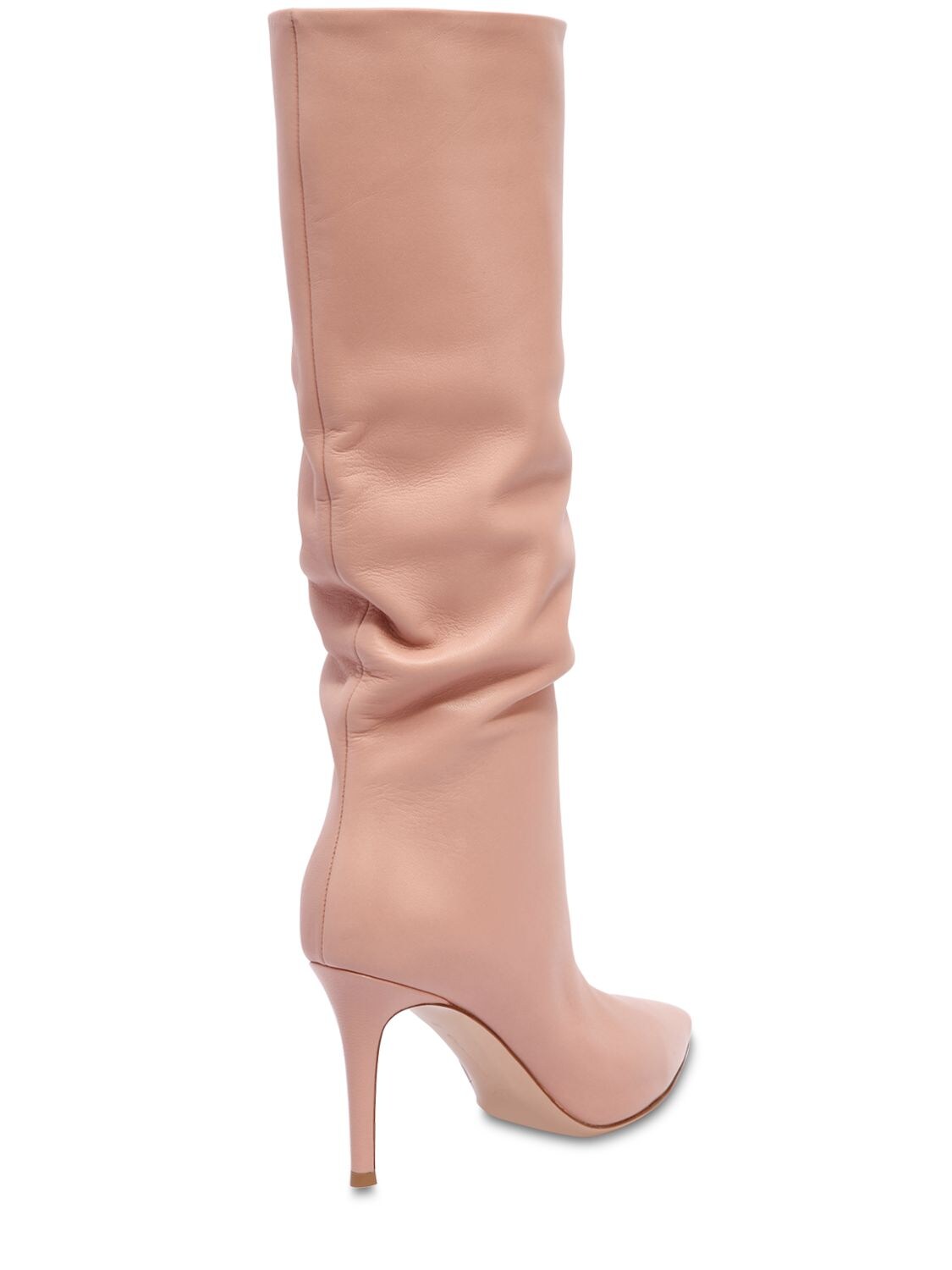 Gianvito Rossi 85mm Slouchy Nappa Leather Boots In Blush