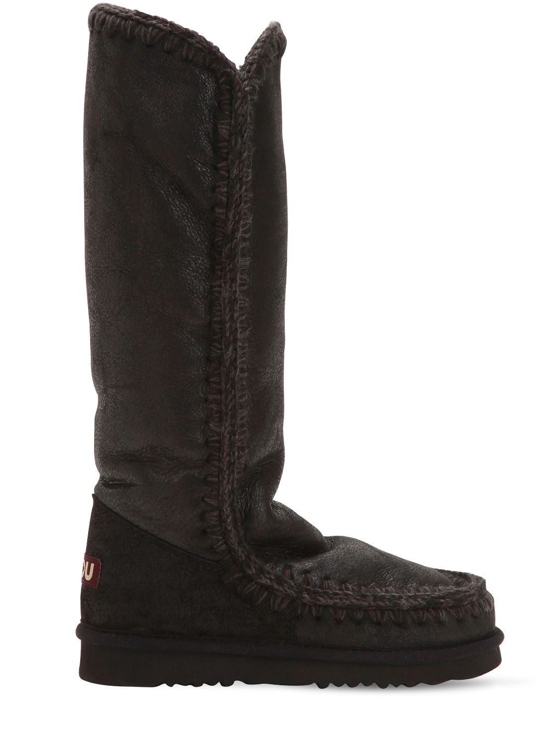 Mou 20mm Eskimo 40 Metallic Wedge Boots In Black