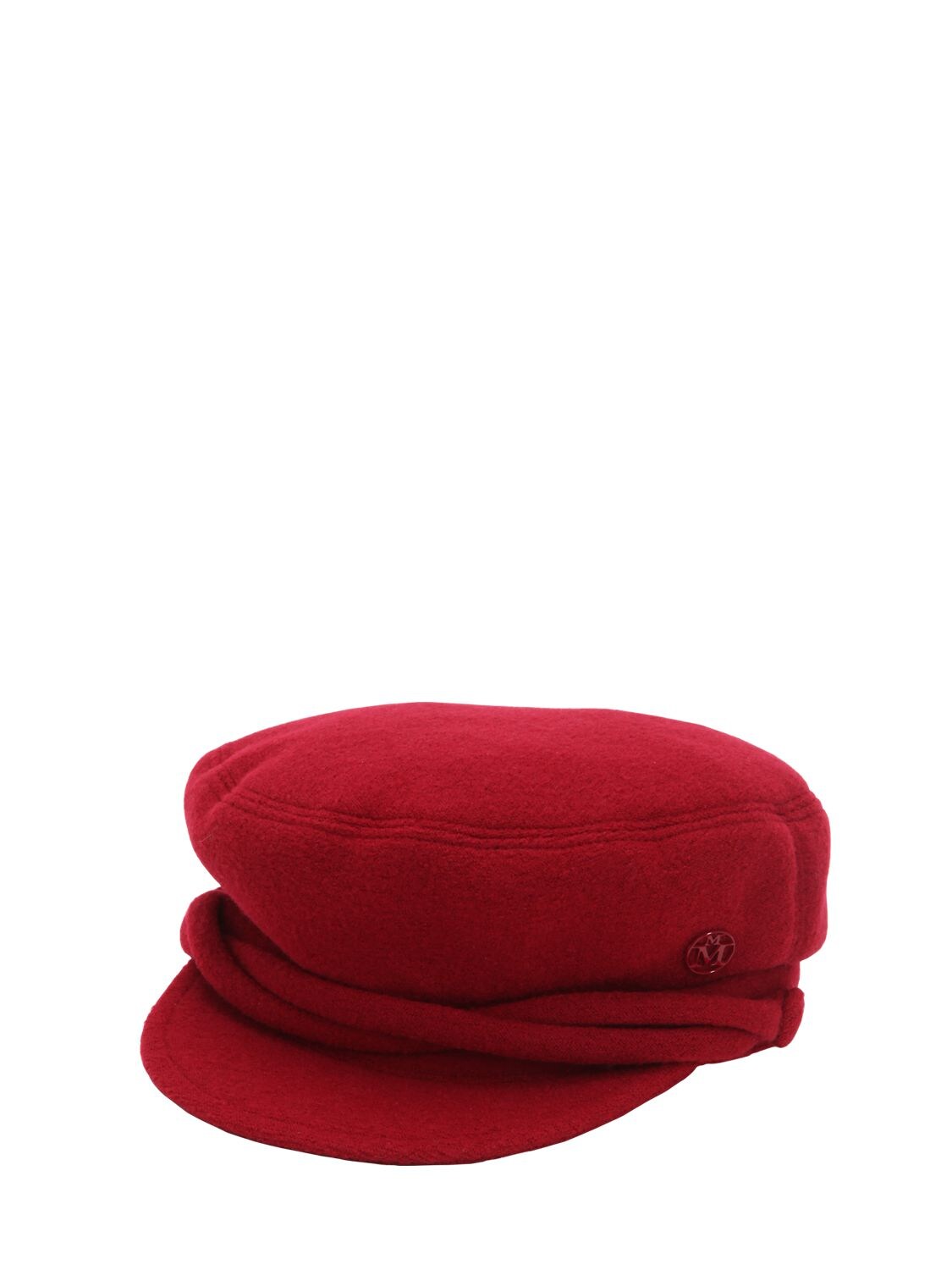 Maison Michel New Abby Wool Captain's Hat In Red