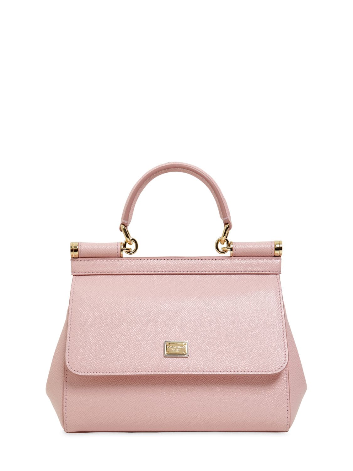 Dolce & Gabbana Small Sicily Dauphine Leather Bag In Pink