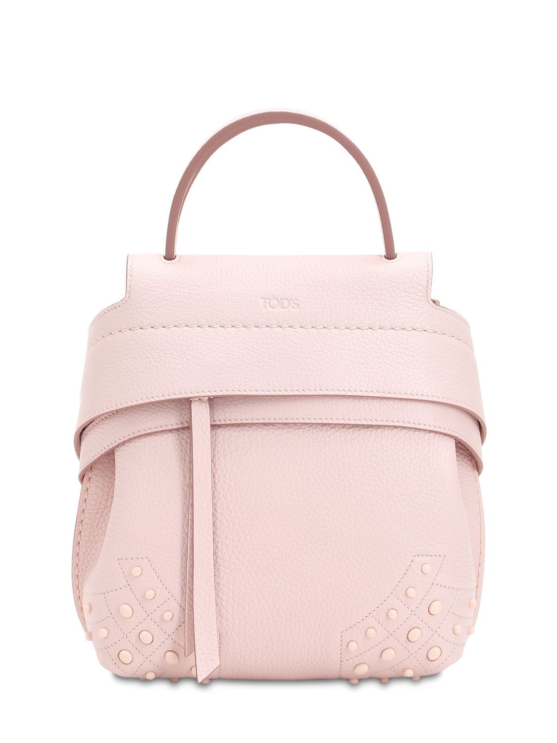 Tod's Mini Wave Gommino Leather Backpack In Pink