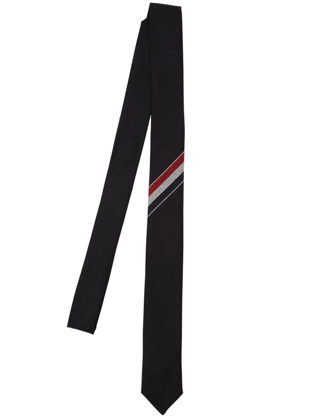 Thom Browne 5cm Stripes Wool Twill Tie In Navy