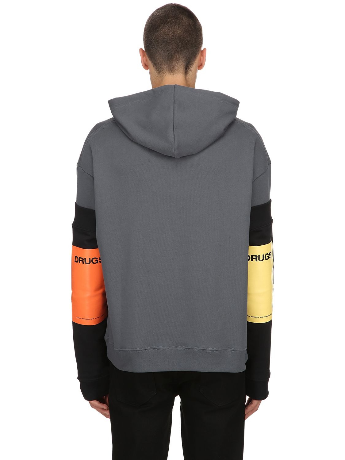 Raf Simons Cotton Jersey Sweatshirt W/ Sleeves In Dark Grey