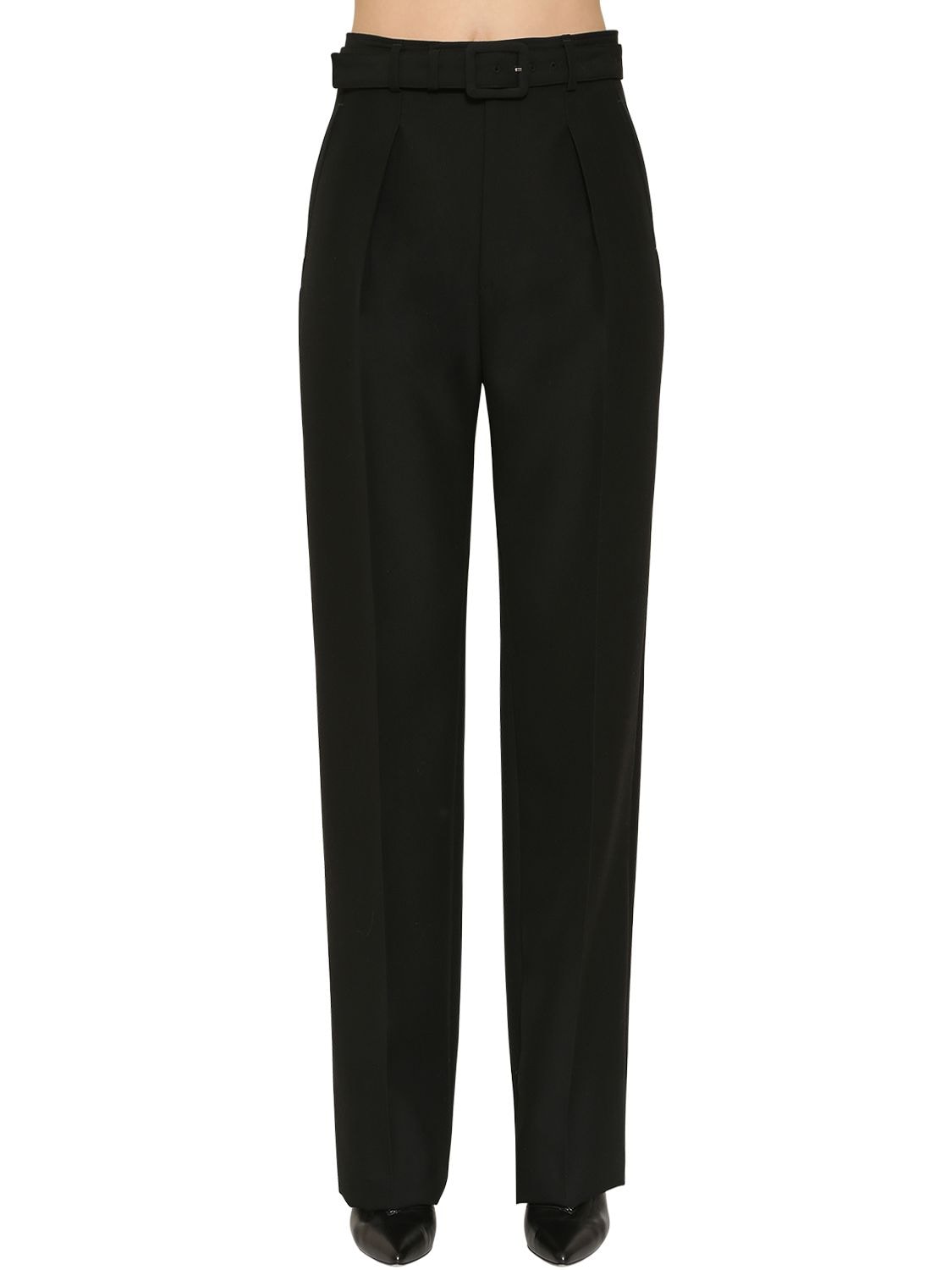 Givenchy Wide-leg Side-stripe Satin Tuxedo Ankle Pants In Black