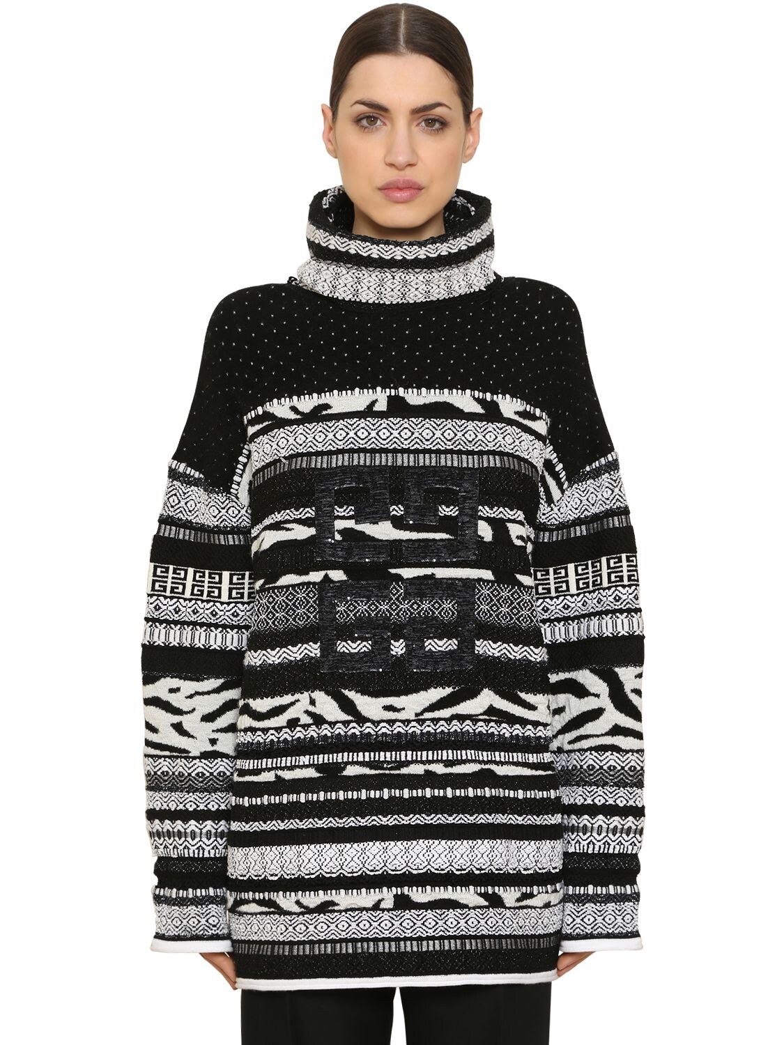 GIVENCHY SEQUINED WOOL JACQUARD KNIT jumper,68ID19017-MTE20