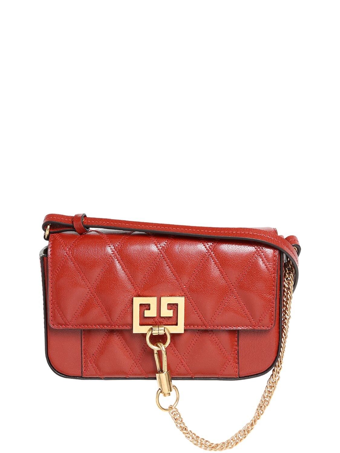 Givenchy Mini Pocket Quilted Leather Shoulder Bag In Terracotta