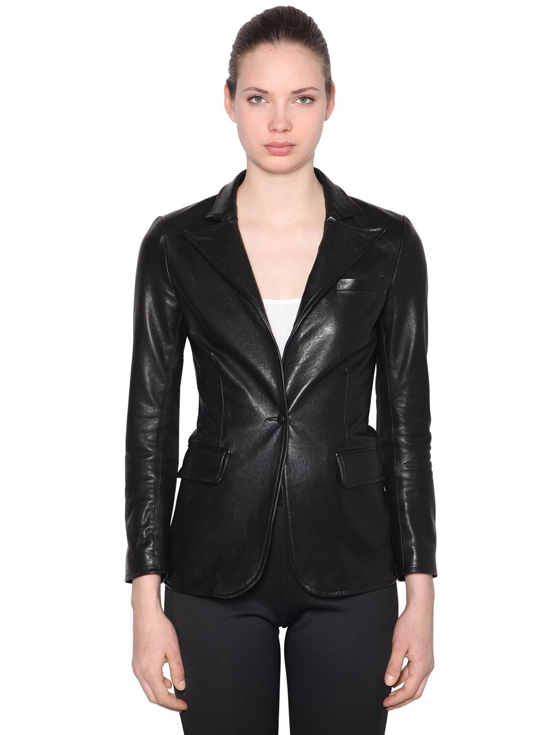 Faith Connexion Single Breasted Leather Jacket In Black