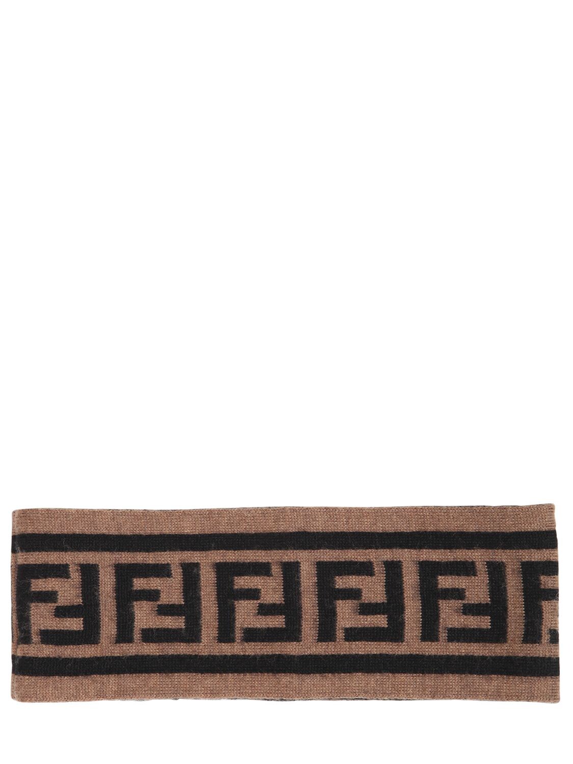 FENDI FF WOOL JACQUARD KNIT HEADBAND,68IDNU072-RjBRQjg1