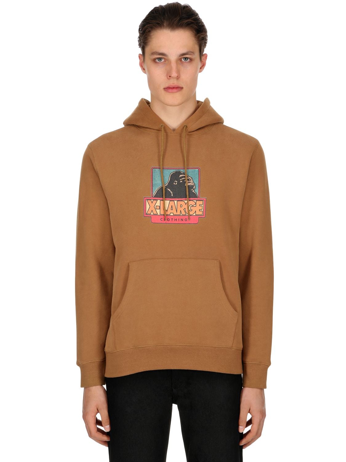 X-large Og Hooded Cotton Sweatshirt In Light Brown