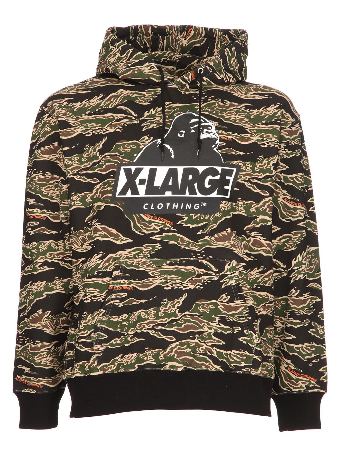 X-large Tiger Camo Og Hooded Cotton Sweatshirt In Camouflage