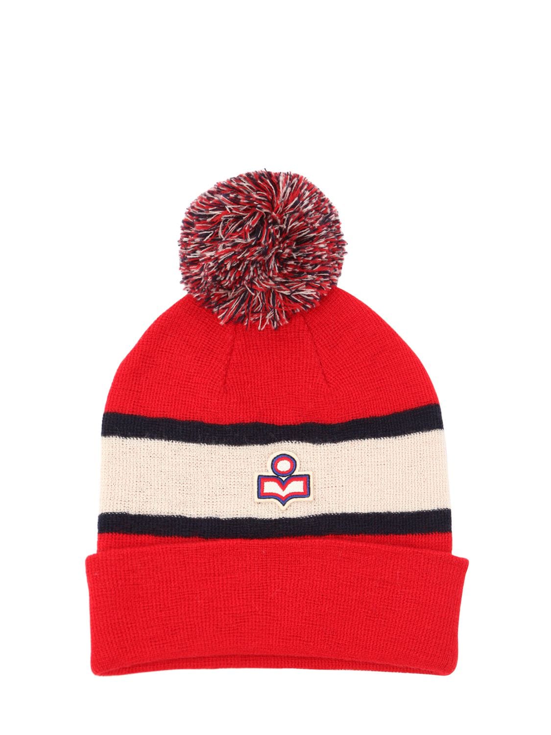 Isabel Marant Étoile Logo Two Tone Wool Knit Hat In Red