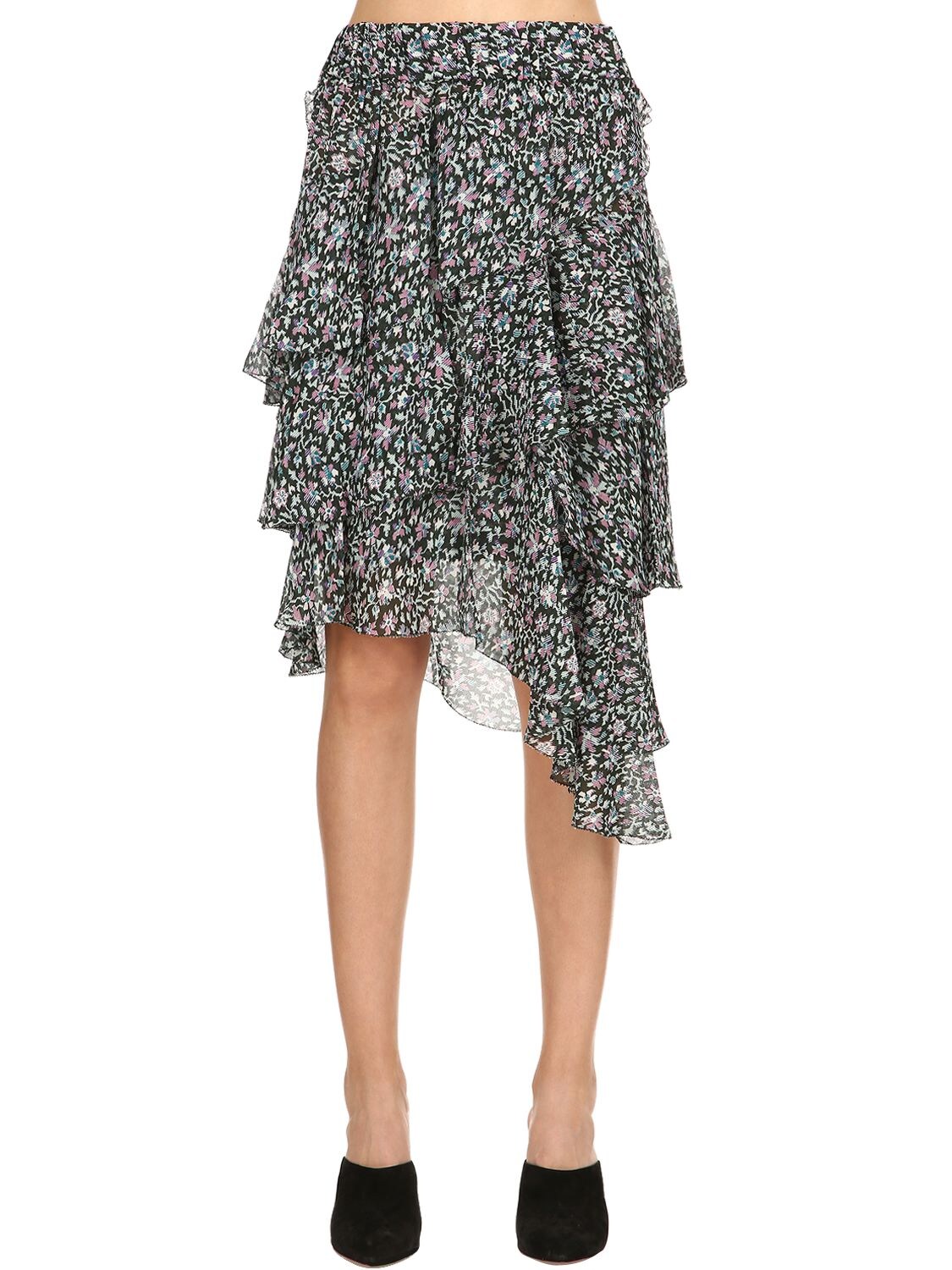 ISABEL MARANT ÉTOILE JEEZON PRINTED VISCOSE RUFFLE MINI SKIRT,68IE1B036-OTlNVQ2