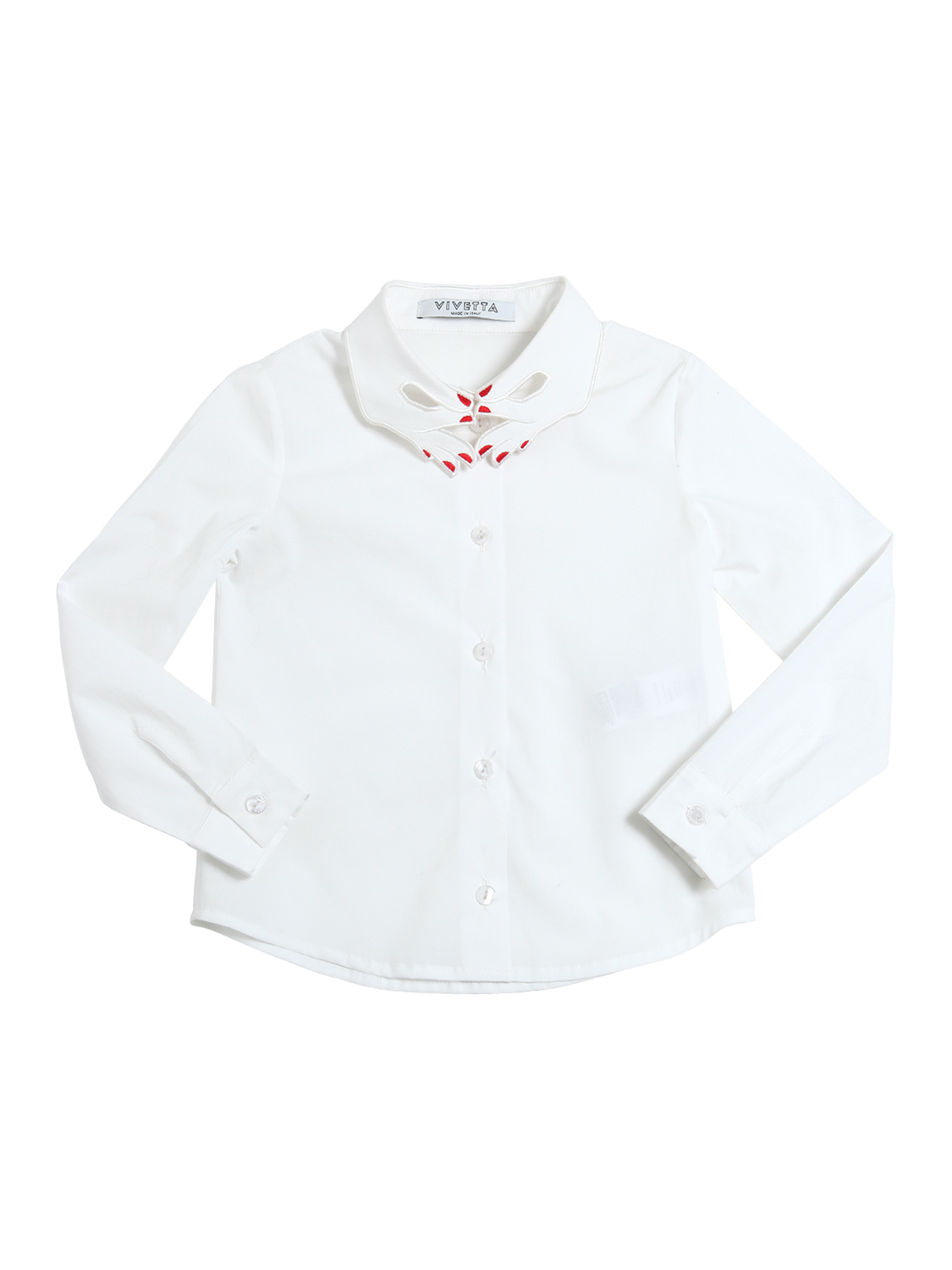 Bluse Aus Stretch-baumwollpopeline Mit Stickerei