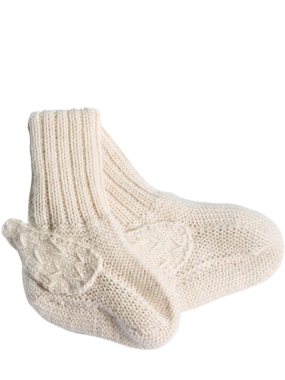 Oeuf Baby Alpaca Knit Socks In White