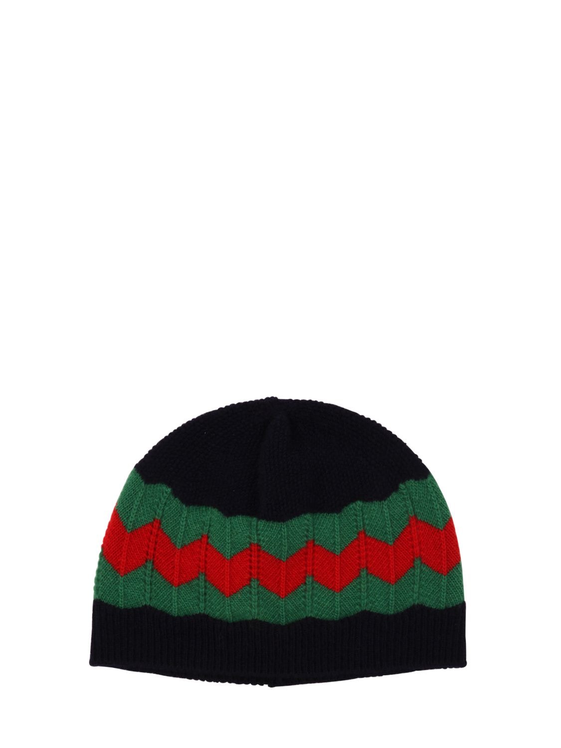 Gucci Kids' Knitted Wool Hat In Blue