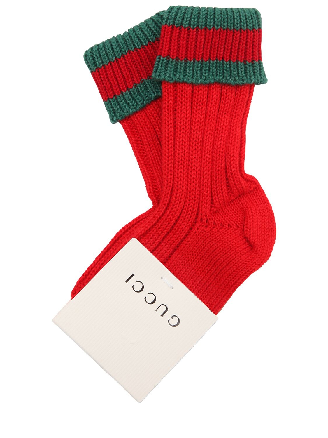 Gucci Babies' Knitted Cotton Socks In Red