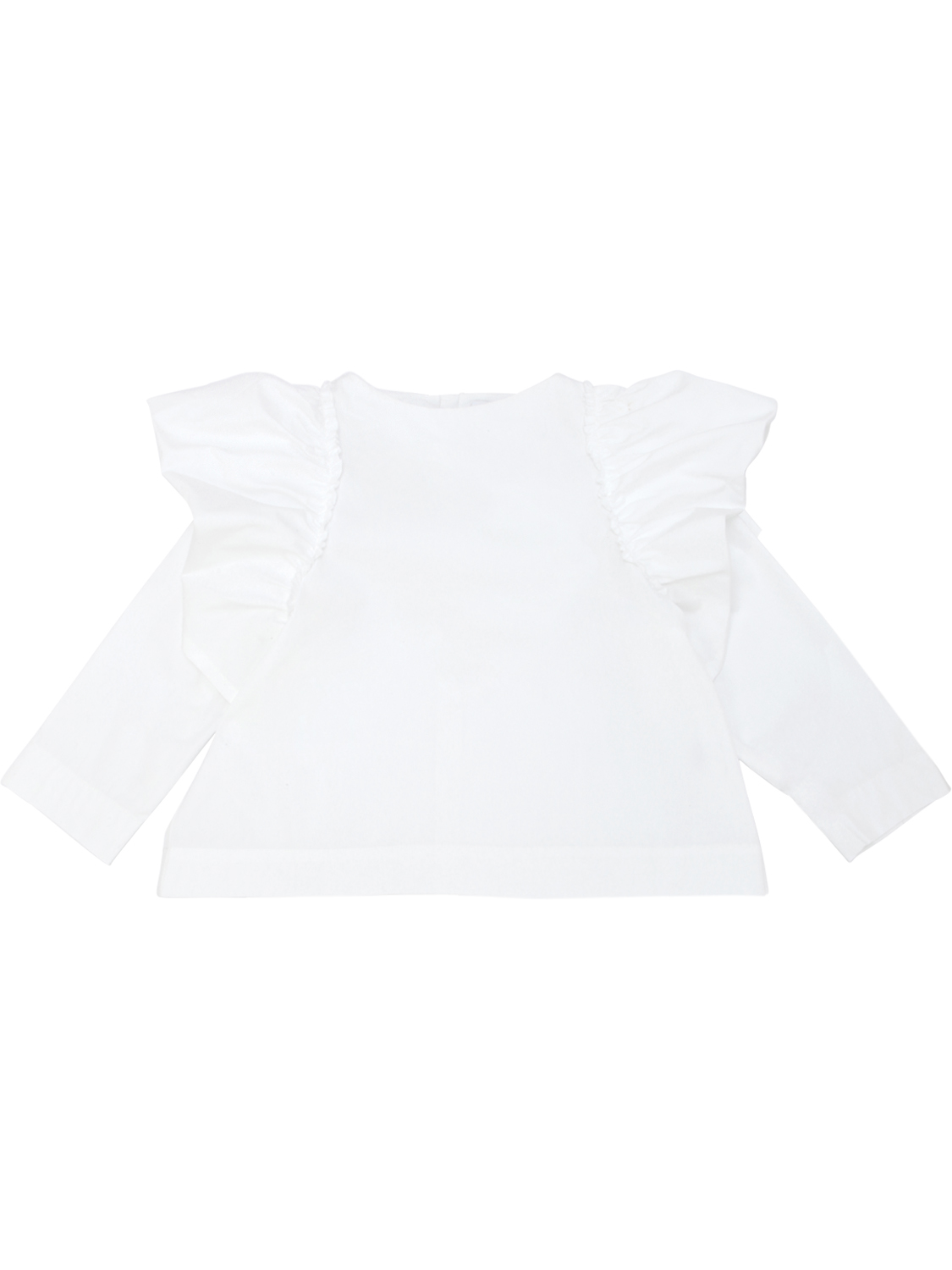 Bluse Aus Baumwollpopeline Mit Rüschen