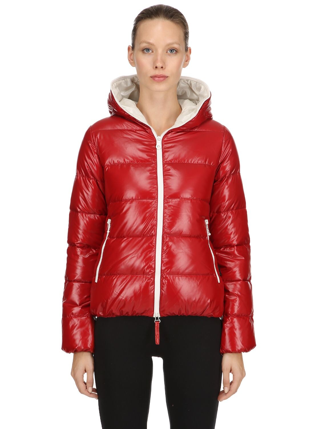 Download Duvetica Thia 5 Shiny Nylon Down Jacket In Red | ModeSens