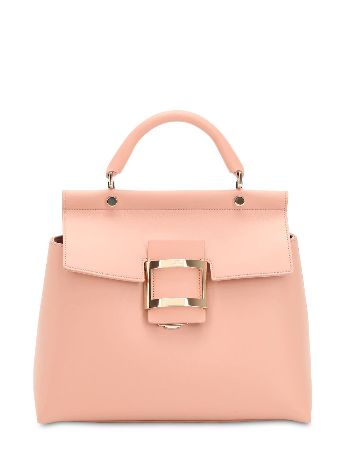 Roger Vivier Viv' Leather Top Handle Bag In Baby Pink (pink)