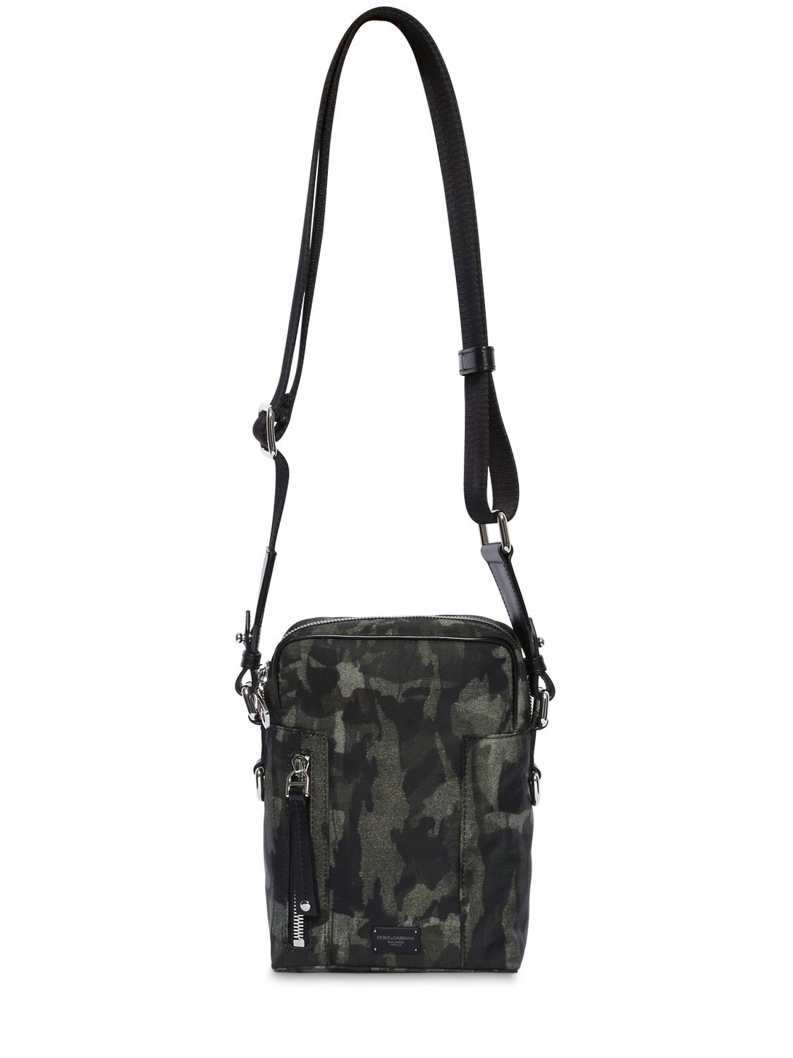 Dolce & Gabbana Camouflage Nylon Crossbody Bag In Military Green