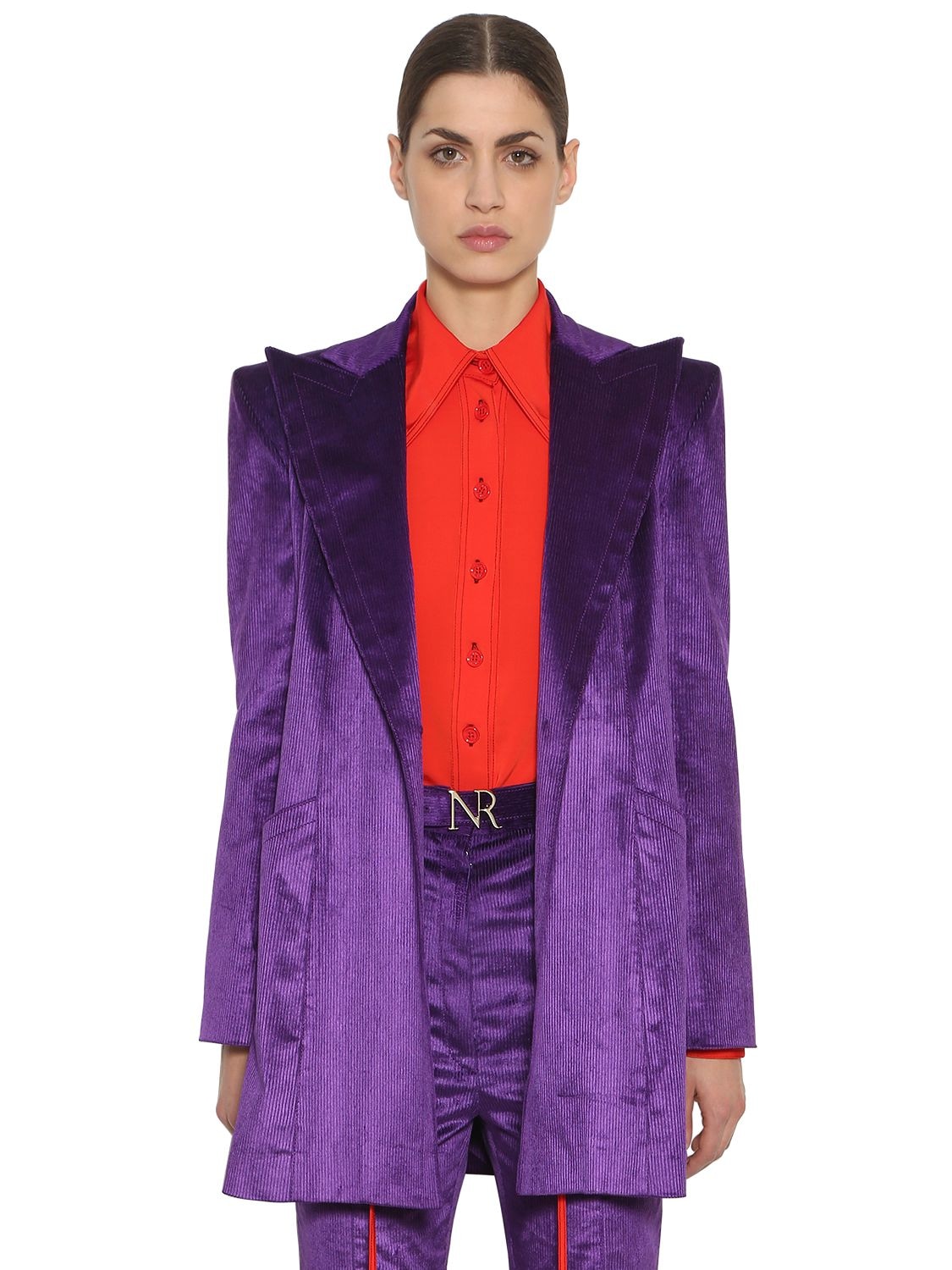 Nina Ricci Corduroy Blazer In Purple