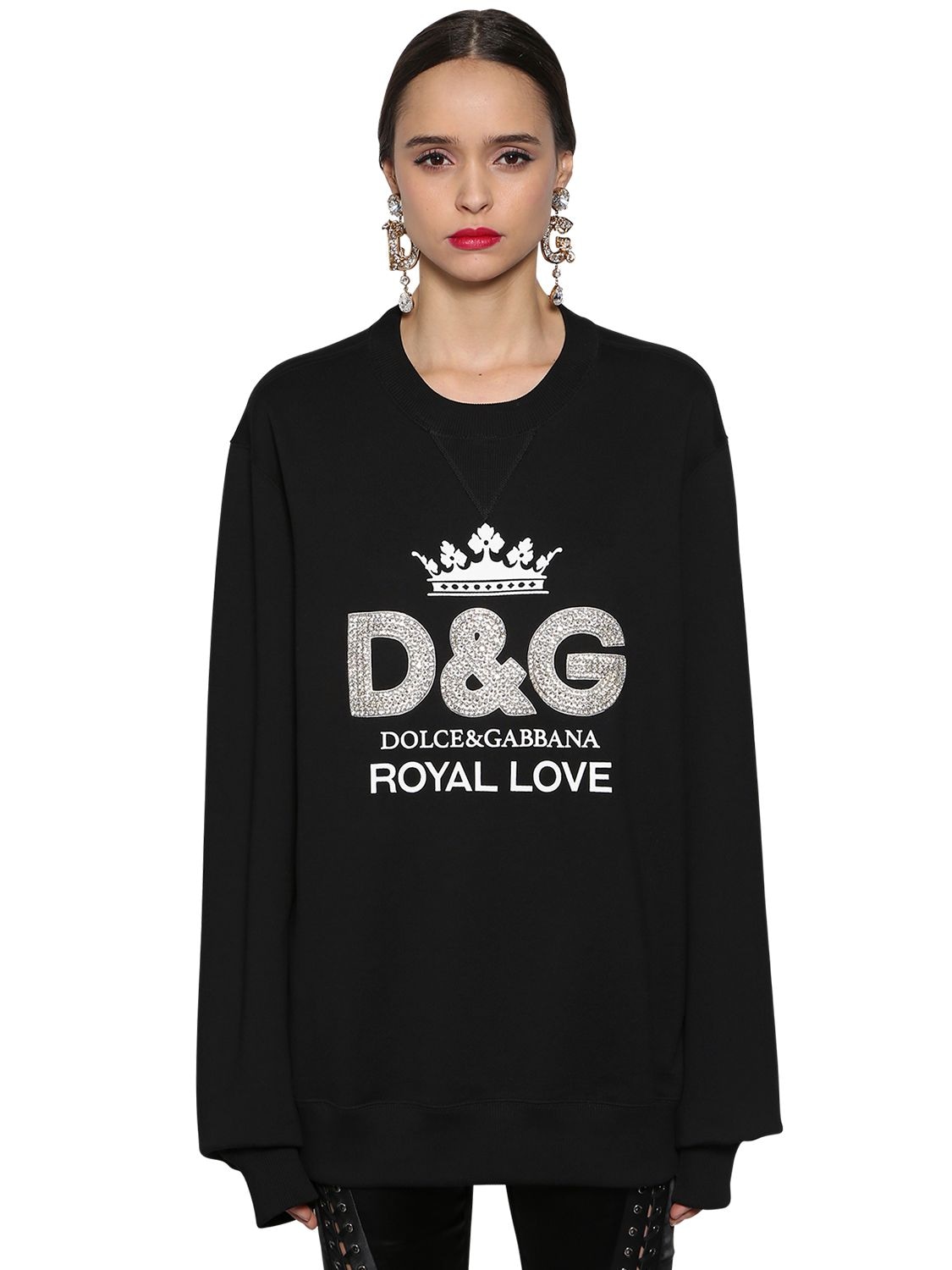 DOLCE & GABBANA 装饰D&G纯棉卫衣,68IG4F022-TjAwMDA1