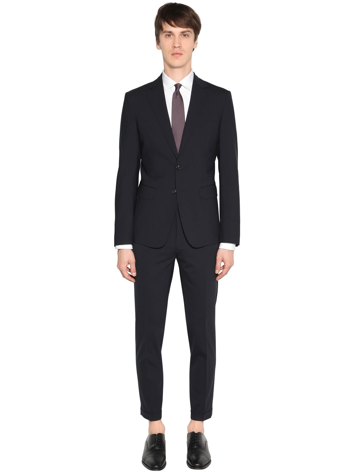 Dsquared2 Manchester Stretch Virgin Wool Suit In Navy