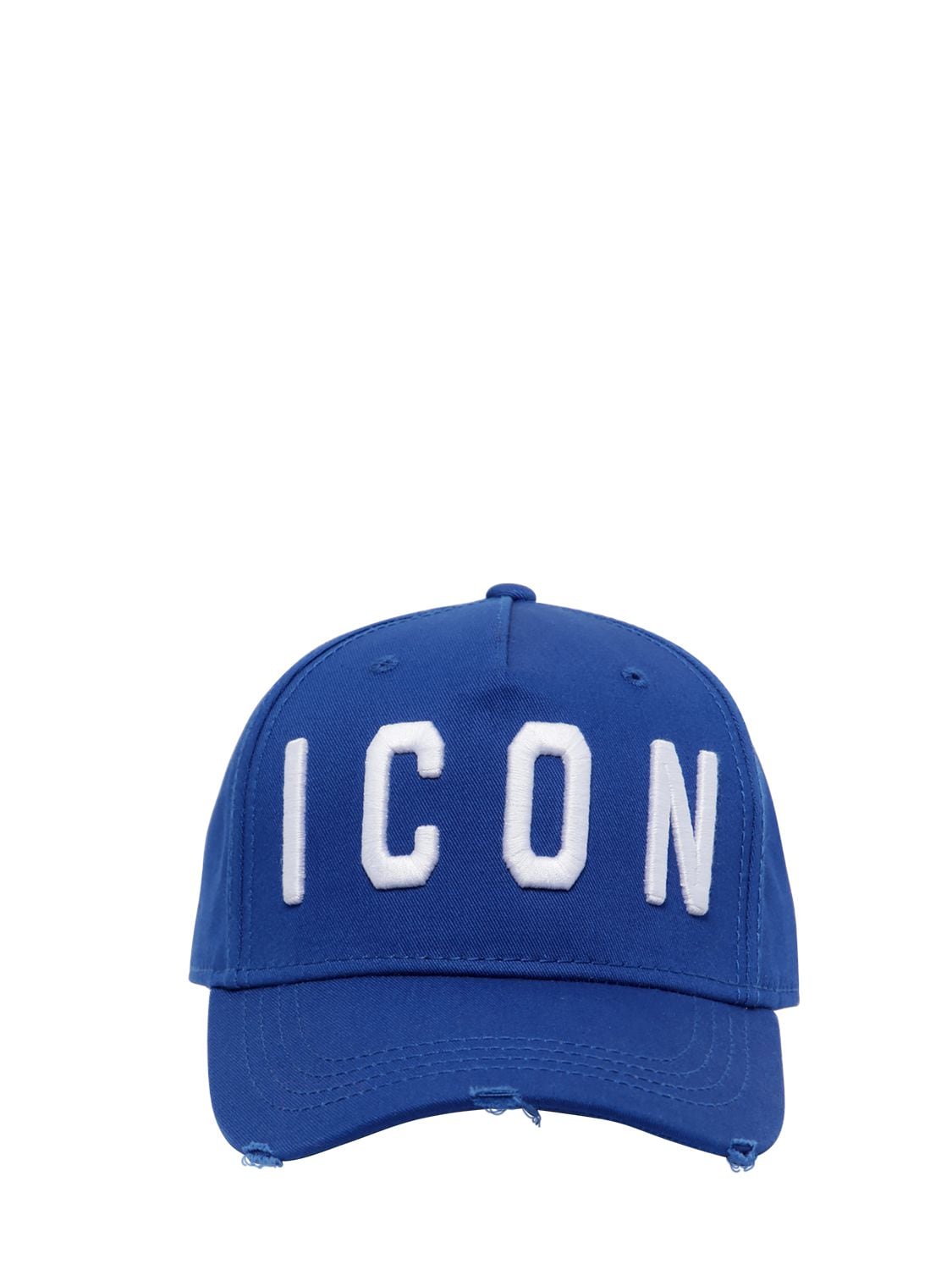 Dsquared2 Icon Cotton Gabardine Baseball Hat In Blue/white