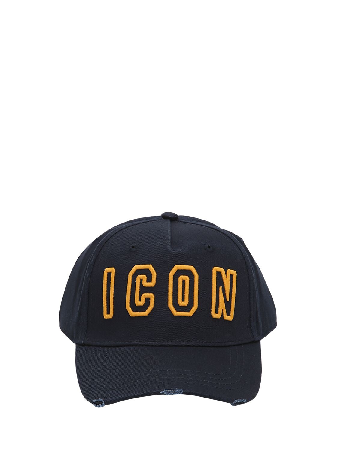 Dsquared2 Icon Frame Cotton Baseball Hat In Navy,ochre