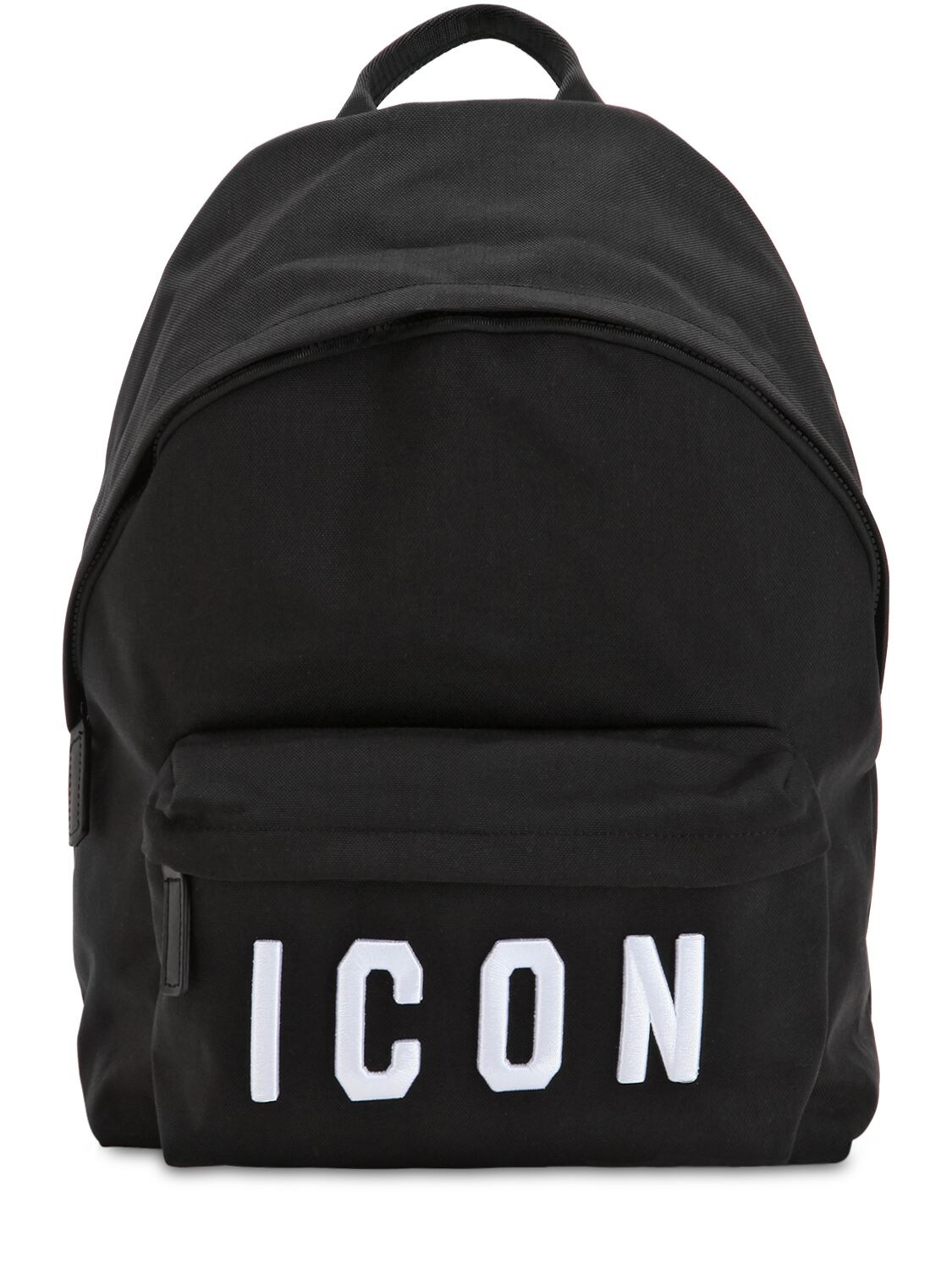 Dsquared2 Icon Patches Nylon Canvas Backpack In Black,white