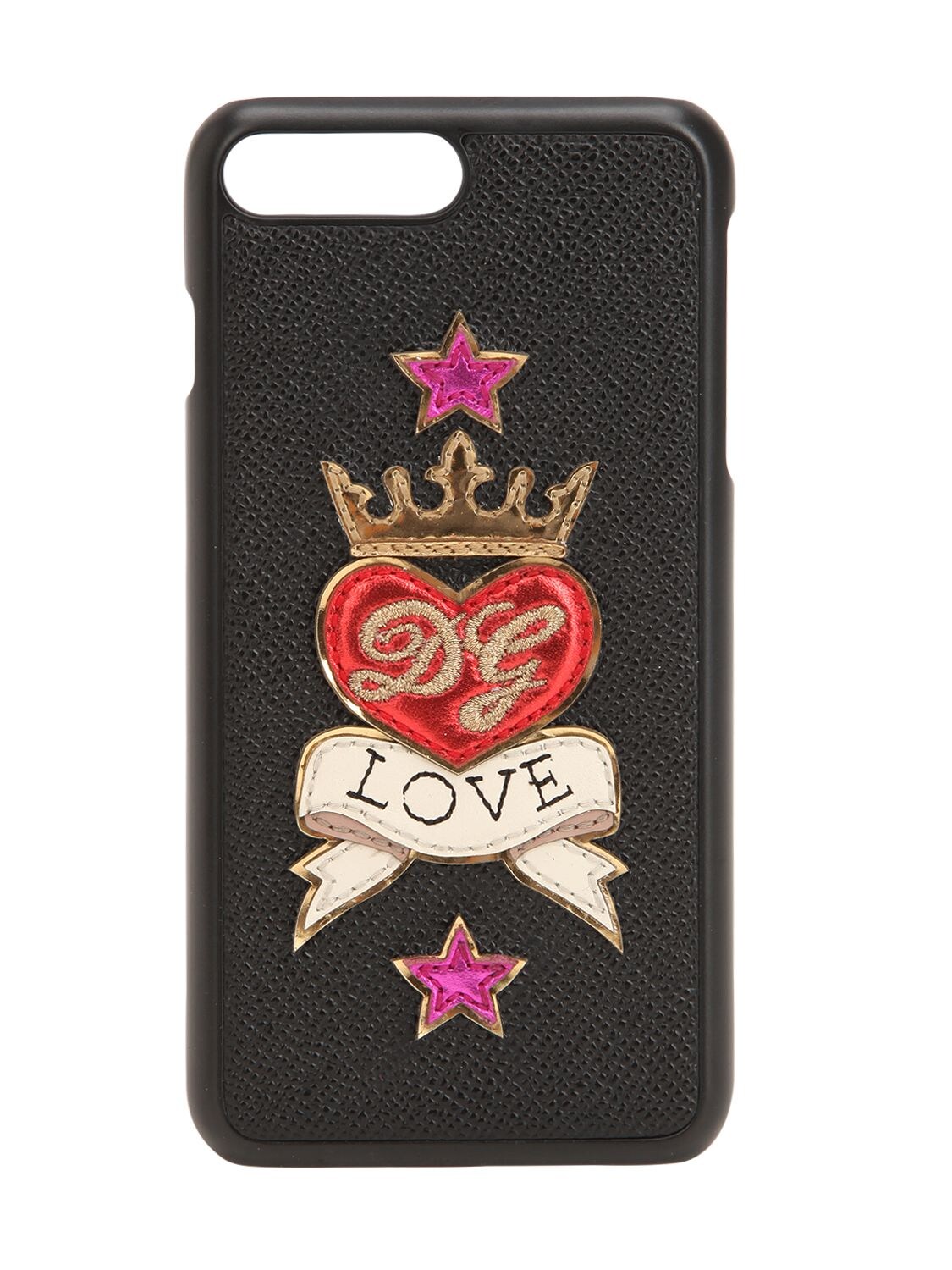 Dolce & Gabbana Love Leather Iphone 8 Plus Cover In Black