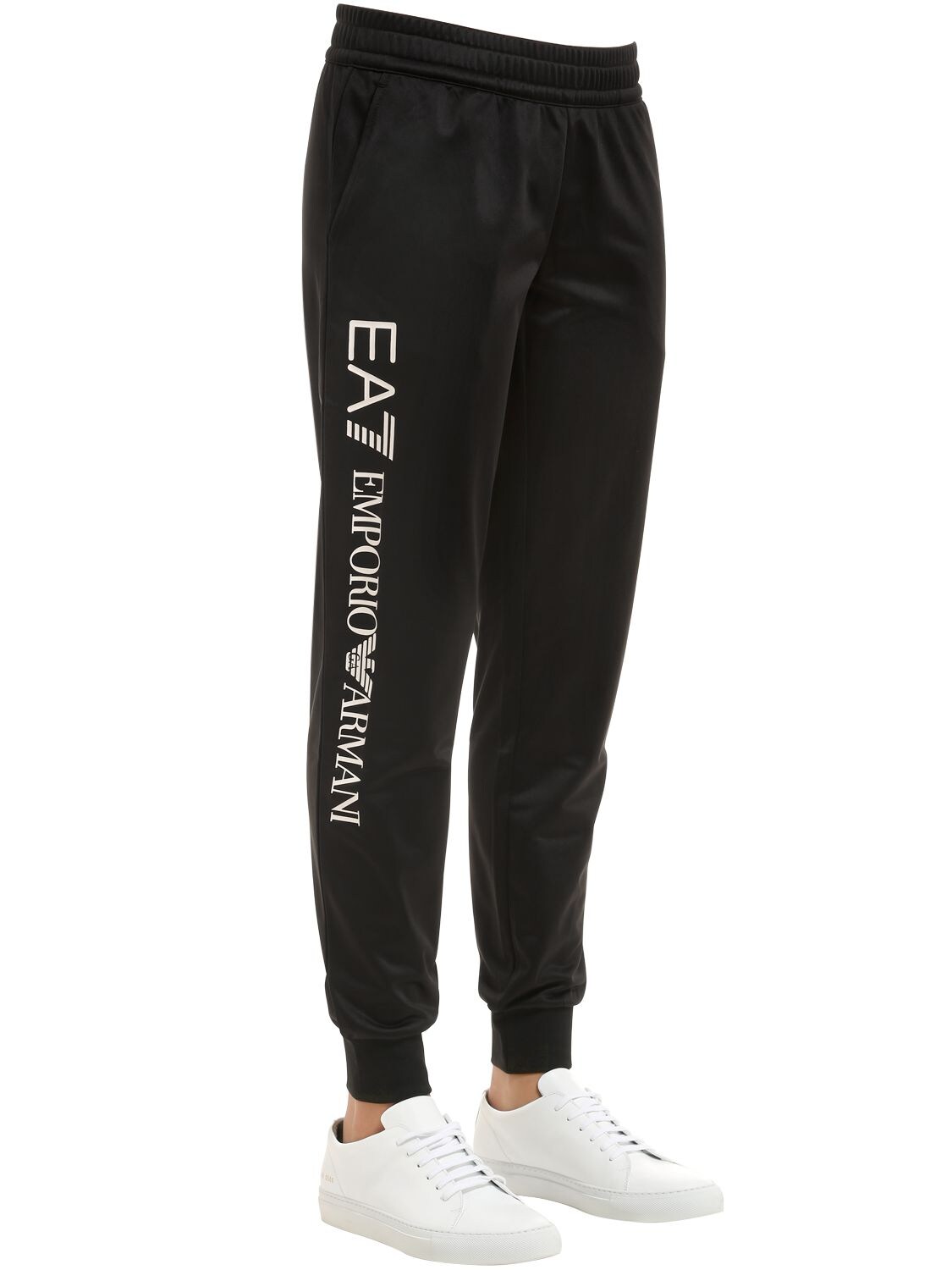 Ea7 Train Logo Series Track Pants In Black
