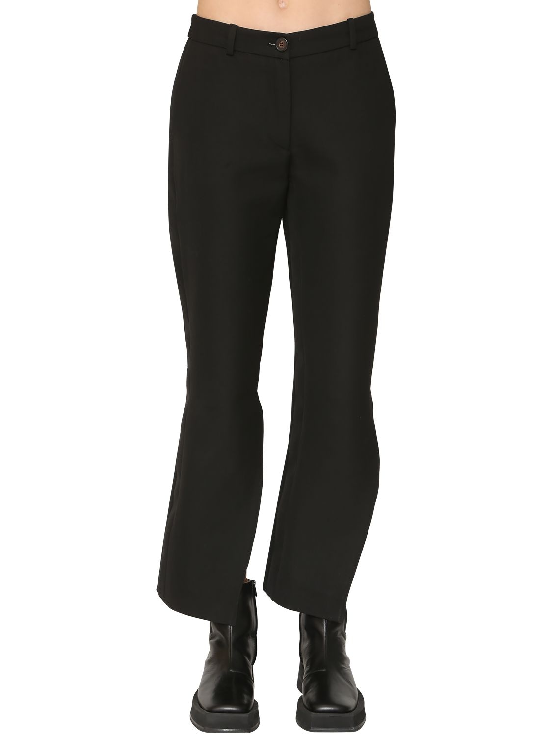 Aalto TWISTED FLARED WOOL BLEND PANTS