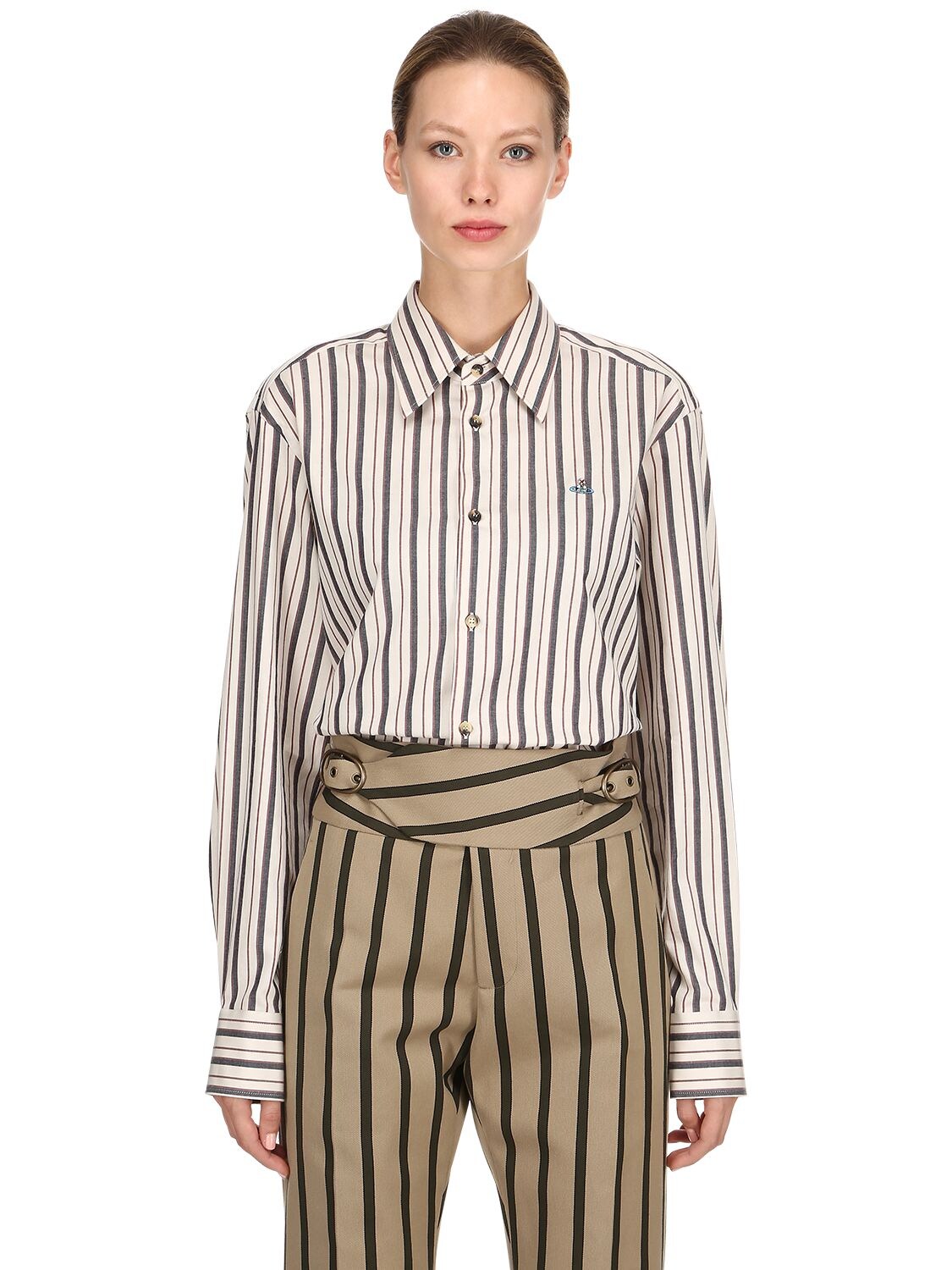 Vivienne Westwood Striped Cotton Shirt In Multicolor