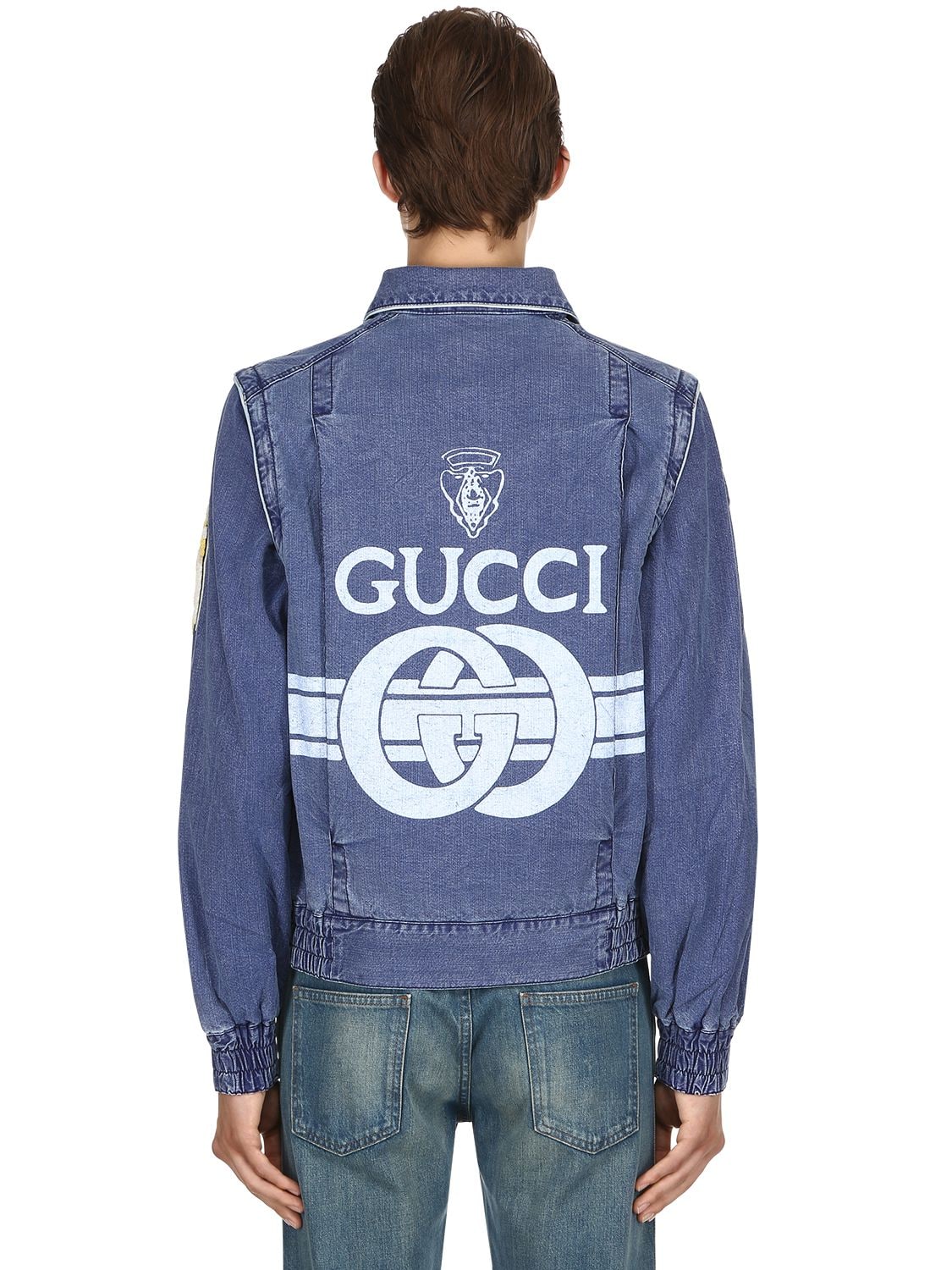 GUCCI LOGO PRINT COTTON CANVAS JACKET,68IH0K012-NDI3MQ2