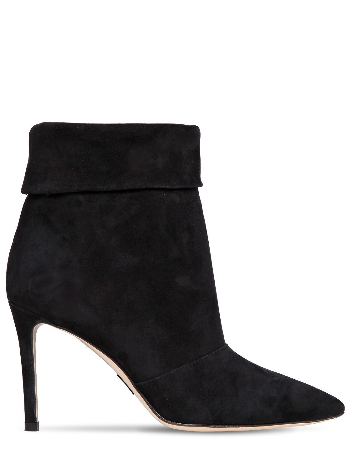 Paul Andrew 85mm Banner Suede Ankle Boots In Black