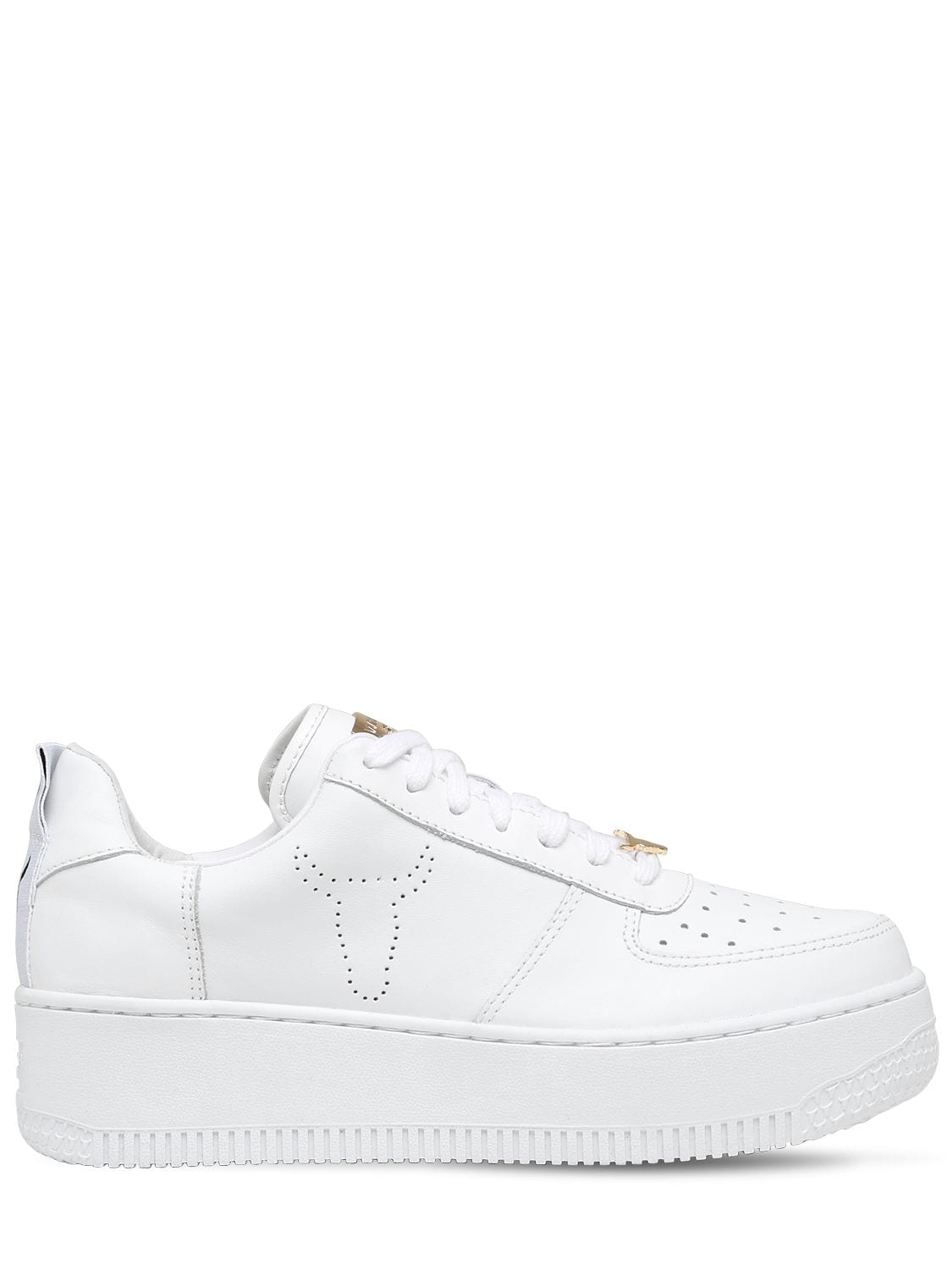 Windsor Smith 50mm Racer Leather Sneakers In White