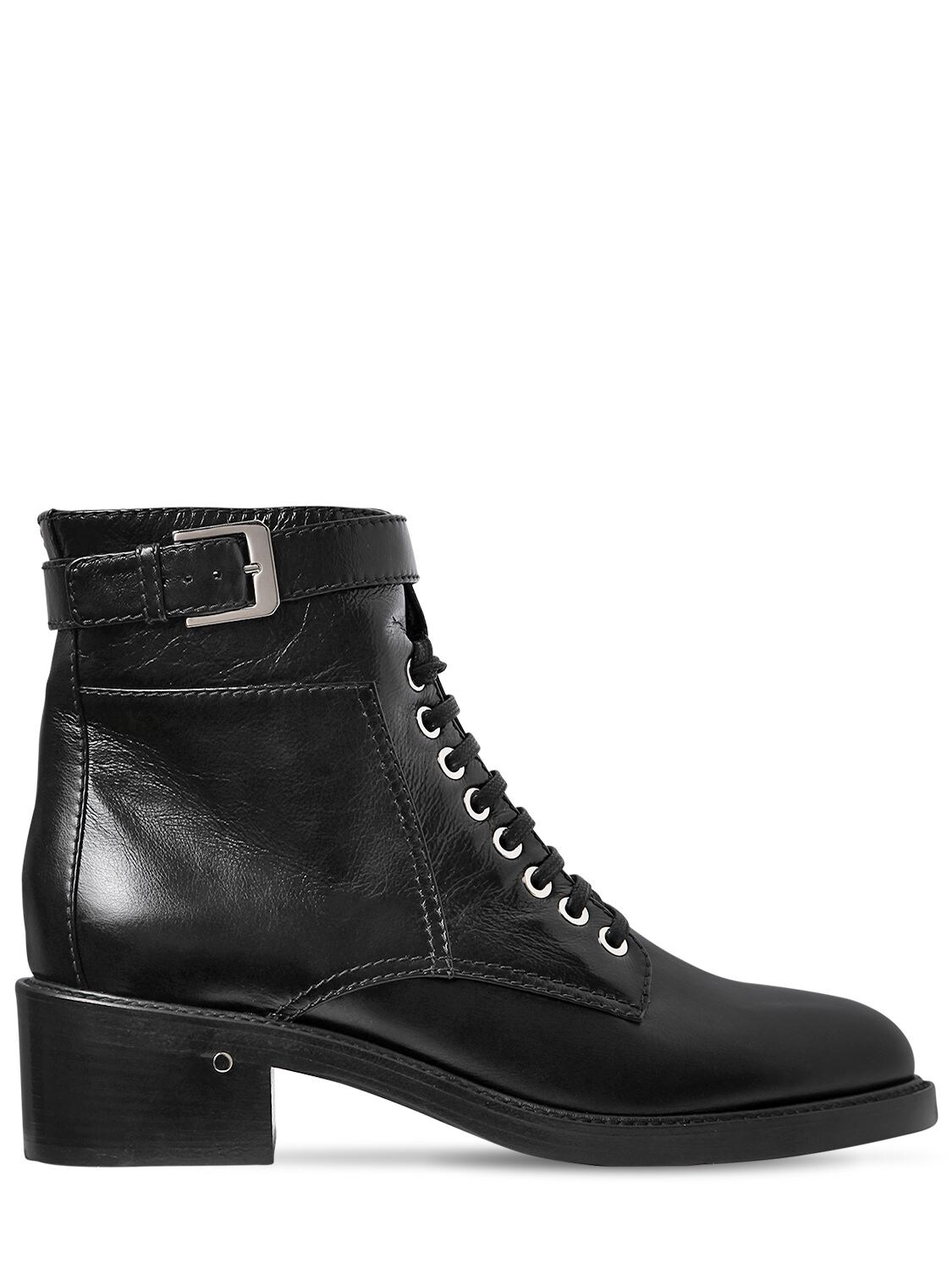 Laurence Dacade 40mm Solene Leather Lace-up Boots In Black