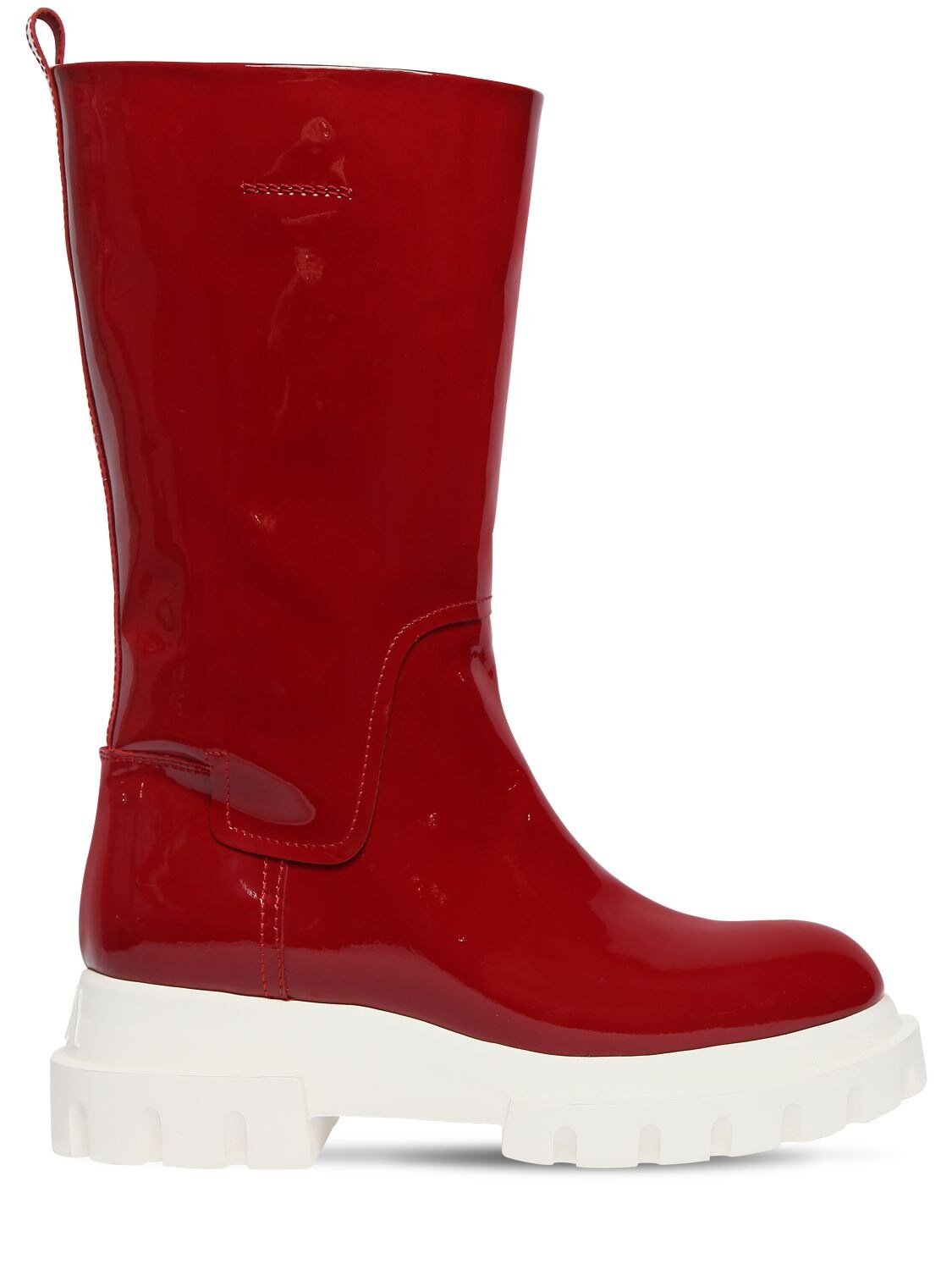 Agl Attilio Giusti Leombruni 40mm Patent Leather Midi Boots In Red