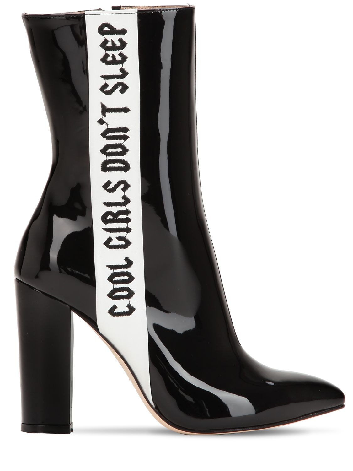 Havva 100mm Cool Girls Patent Leather Boots In Black