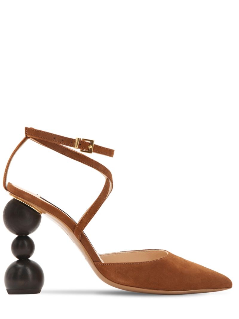 JACQUEMUS 105MM LES CHAUSSURES CAMIL SUEDE PUMPS,68IIB2001-ODEzODg0OA2